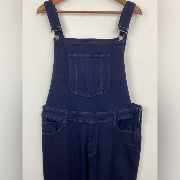 Kancan size XL Women’s Dark Blue Denim Topanga High Rise Ankle Skinny Overalls - Picture 4 of 11